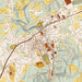 Galax Virginia Map Print in Woodblock Style Zoomed In Close Up Showing Details