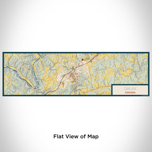 Flat View of Map Custom Galax Virginia Map Enamel Mug in Woodblock