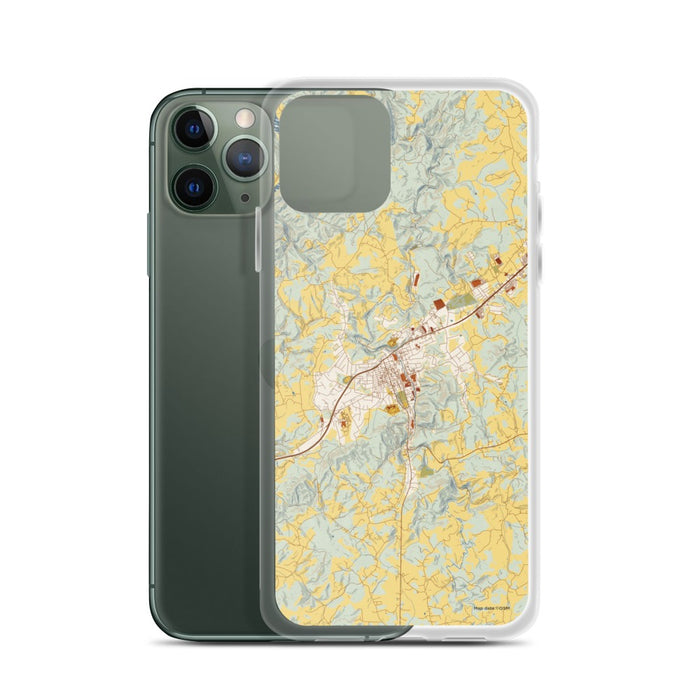 Custom Galax Virginia Map Phone Case in Woodblock