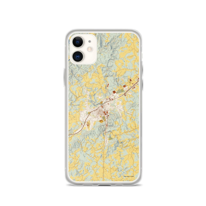 Custom iPhone 11 Galax Virginia Map Phone Case in Woodblock