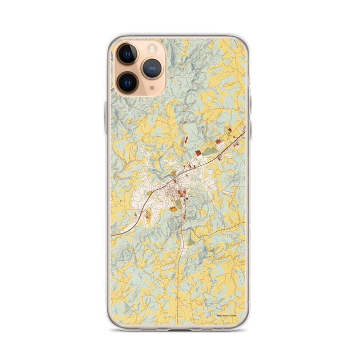 Custom iPhone 11 Pro Max Galax Virginia Map Phone Case in Woodblock