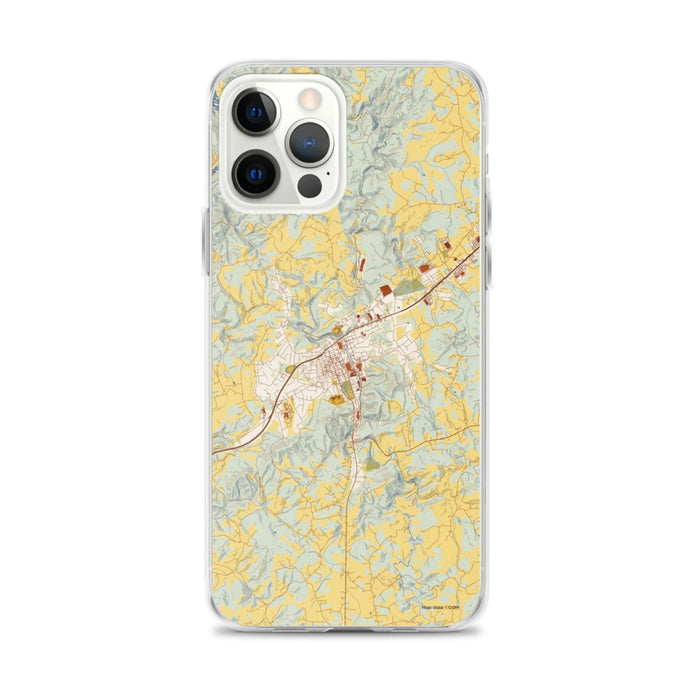 Custom iPhone 12 Pro Max Galax Virginia Map Phone Case in Woodblock