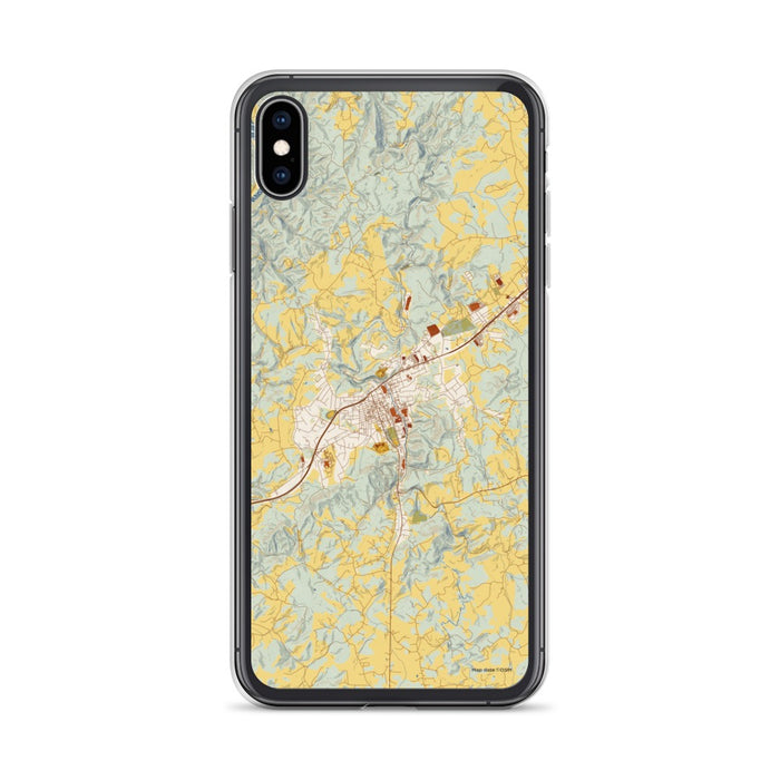 Custom iPhone XS Max Galax Virginia Map Phone Case in Woodblock