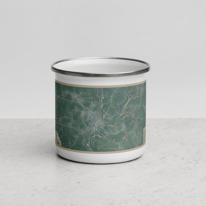 Front View Custom Galena Illinois Map Enamel Mug in Afternoon