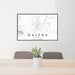 24x36 Galena Illinois Map Print Landscape Orientation in Classic Style Behind 2 Chairs Table and Potted Plant