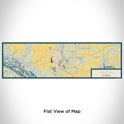 Flat View of Map Custom Galena Illinois Map Enamel Mug in Woodblock
