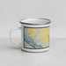 Left View Custom Galena Illinois Map Enamel Mug in Woodblock