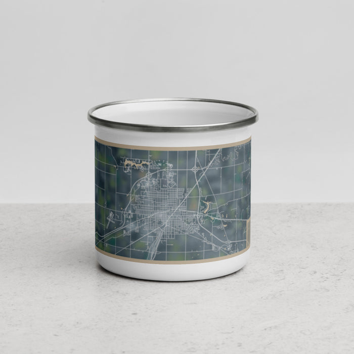 Front View Custom Galesburg Illinois Map Enamel Mug in Afternoon