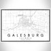 Galesburg Illinois Map Print Landscape Orientation in Classic Style With Shaded Background