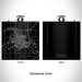 Rendered View of Galesburg Illinois Map Engraving on 6oz Stainless Steel Flask in Black