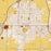 Galesburg Illinois Map Print in Woodblock Style Zoomed In Close Up Showing Details