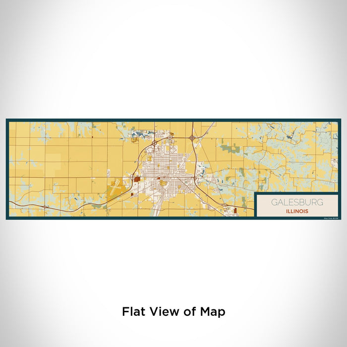 Flat View of Map Custom Galesburg Illinois Map Enamel Mug in Woodblock