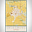 Galesburg Illinois Map Print Portrait Orientation in Woodblock Style With Shaded Background