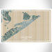 Galveston Texas Map Print Landscape Orientation in Afternoon Style With Shaded Background