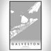 Galveston Texas Map Print Portrait Orientation in Classic Style With Shaded Background