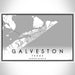 Galveston Texas Map Print Landscape Orientation in Classic Style With Shaded Background