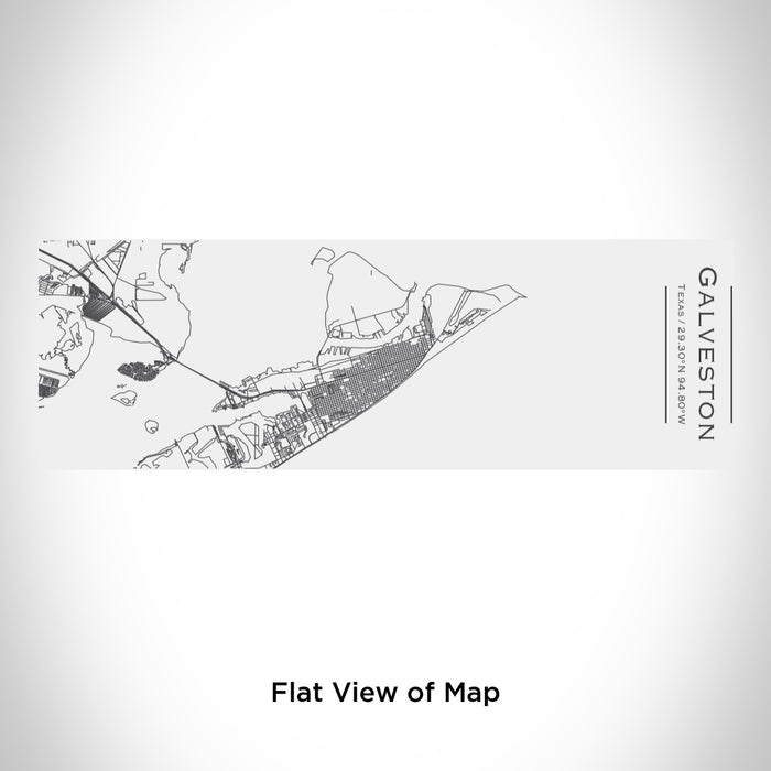 Rendered View of Galveston Texas Map Engraving on 10oz Stainless Steel Insulated Cup with Sliding Lid in White