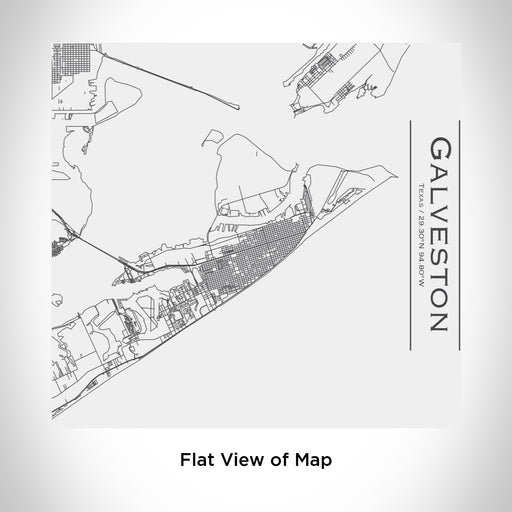 Rendered View of Galveston Texas Map Engraving on 17oz Stainless Steel Insulated Tumbler in White