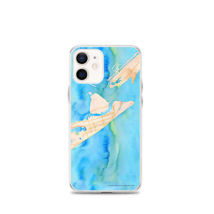 Custom Galveston Texas Map iPhone 12 mini Phone Case in Watercolor