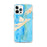 Custom Galveston Texas Map iPhone 12 Pro Max Phone Case in Watercolor