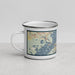 Left View Custom Galveston Texas Map Enamel Mug in Woodblock