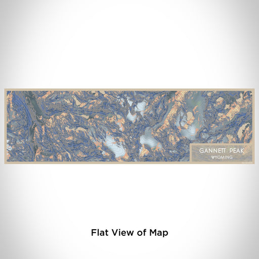 Flat View of Map Custom Gannett Peak Wyoming Map Enamel Mug in Afternoon