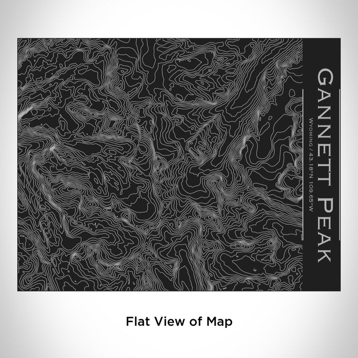 Rendered View of Gannett Peak Wyoming Map Engraving on 20oz Stainless Steel Insulated Bottle with Bamboo Top in Black