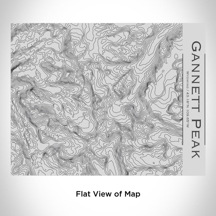 Rendered View of Gannett Peak Wyoming Map Engraving on 20oz Stainless Steel Insulated Bottle with Bamboo Top