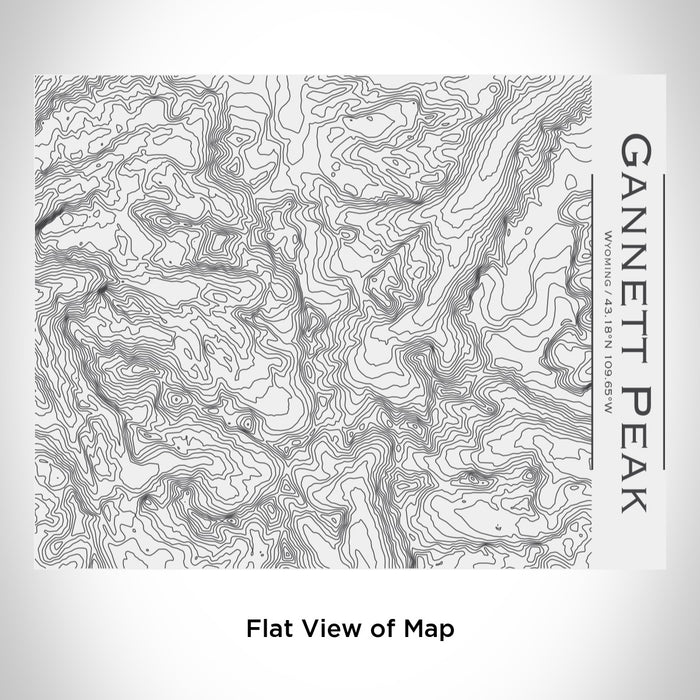 Rendered View of Gannett Peak Wyoming Map Engraving on 20oz Stainless Steel Insulated Bottle with Bamboo Top in White