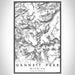 Gannett Peak Wyoming Map Print Portrait Orientation in Classic Style With Shaded Background