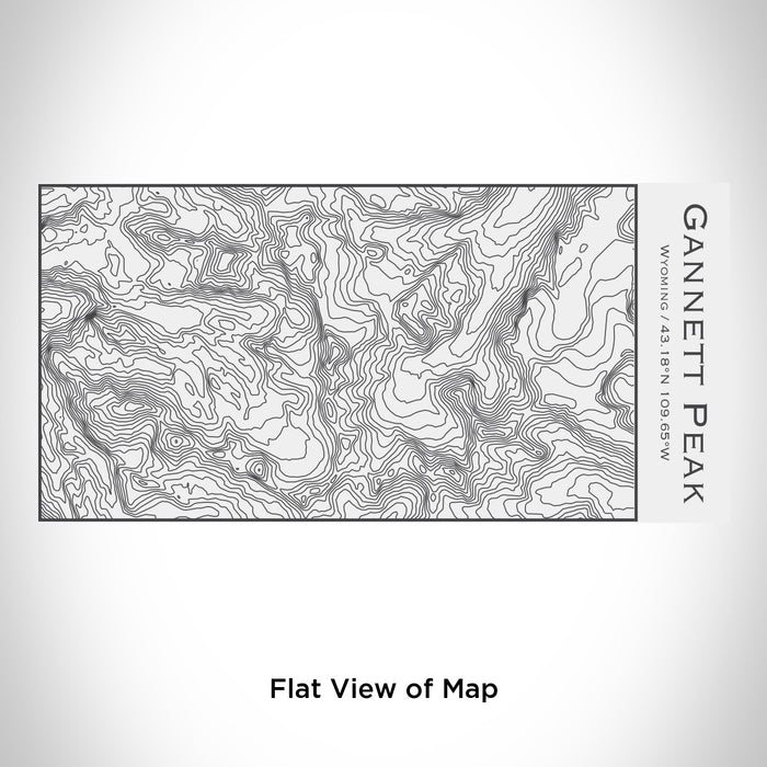 Rendered View of Gannett Peak Wyoming Map Engraving on 17oz Stainless Steel Insulated Cola Bottle in White