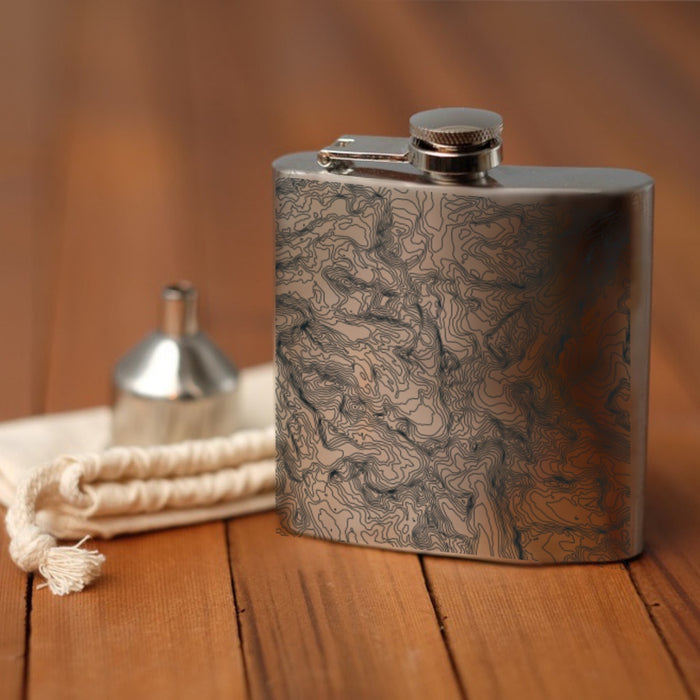 Gannett Peak Wyoming Custom Engraved City Map Inscription Coordinates on 6oz Stainless Steel Flask