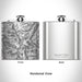 Rendered View of Gannett Peak Wyoming Map Engraving on 6oz Stainless Steel Flask