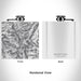 Rendered View of Gannett Peak Wyoming Map Engraving on 6oz Stainless Steel Flask in White