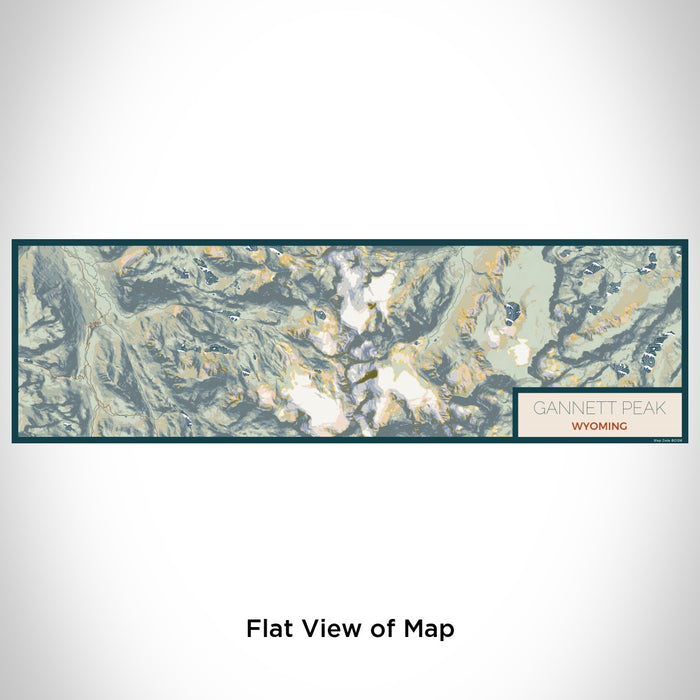 Flat View of Map Custom Gannett Peak Wyoming Map Enamel Mug in Woodblock