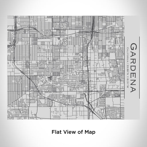 Rendered View of Gardena California Map Engraving on 20oz Stainless Steel Insulated Bottle with Bamboo Top