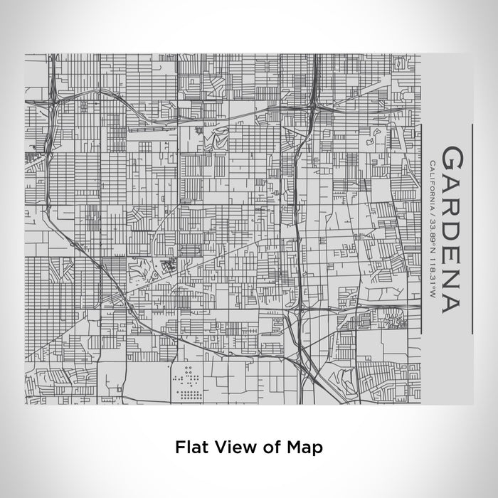 Rendered View of Gardena California Map Engraving on 20oz Stainless Steel Insulated Bottle with Bamboo Top