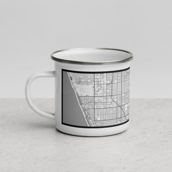 Left View Custom Gardena California Map Enamel Mug in Classic