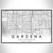 Gardena California Map Print Landscape Orientation in Classic Style With Shaded Background