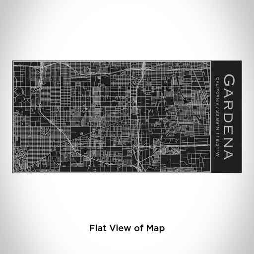 Rendered View of Gardena California Map Engraving on 17oz Stainless Steel Insulated Cola Bottle in Black