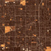 Gardena California Map Print in Ember Style Zoomed In Close Up Showing Details