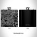 Rendered View of Gardena California Map Engraving on 6oz Stainless Steel Flask in Black