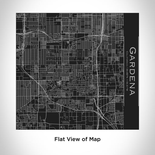 Rendered View of Gardena California Map Engraving on 17oz Stainless Steel Insulated Tumbler in Black