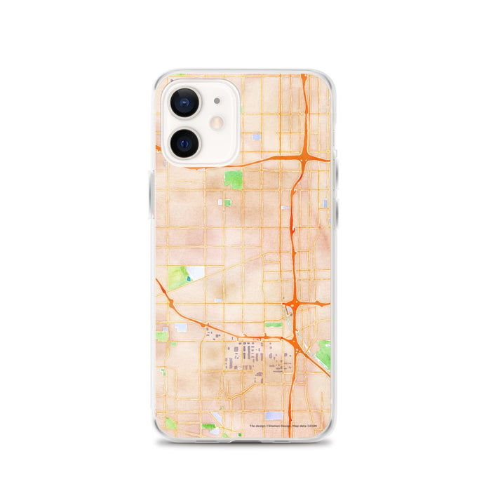 Custom iPhone 12 Gardena California Map Phone Case in Watercolor