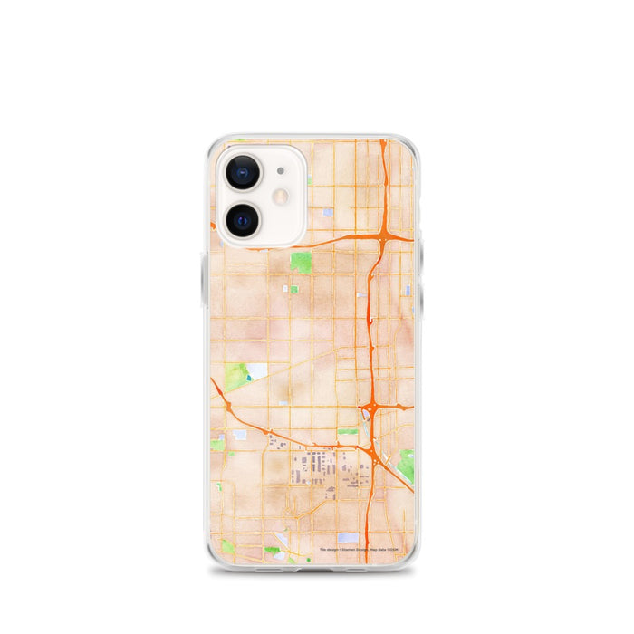 Custom iPhone 12 mini Gardena California Map Phone Case in Watercolor