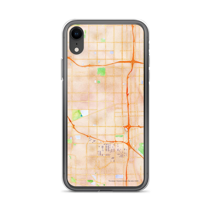 Custom iPhone XR Gardena California Map Phone Case in Watercolor