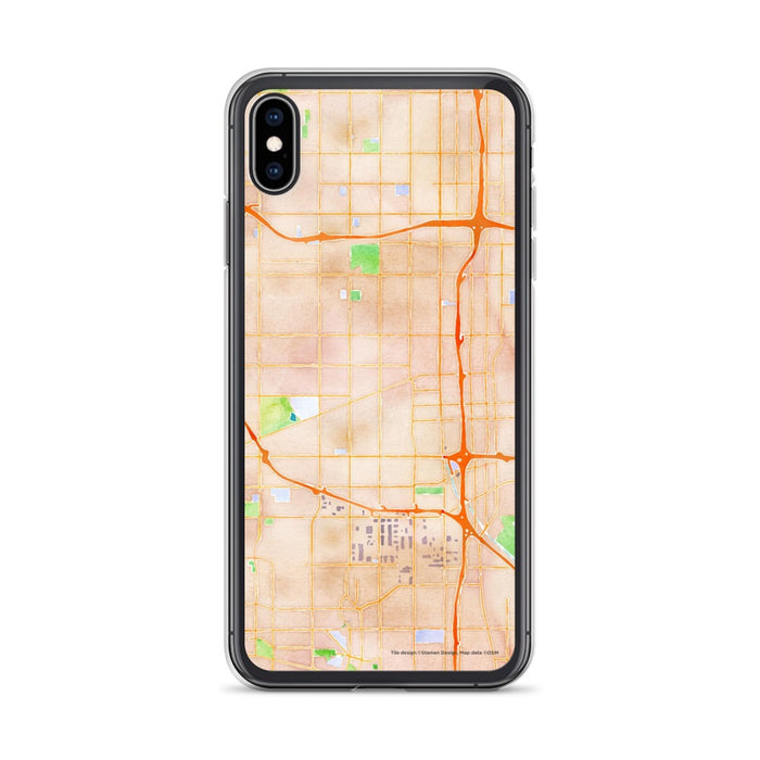 Custom iPhone XS Max Gardena California Map Phone Case in Watercolor