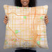 Person holding 22x22 Custom Gardena California Map Throw Pillow in Watercolor
