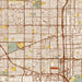 Gardena California Map Print in Woodblock Style Zoomed In Close Up Showing Details