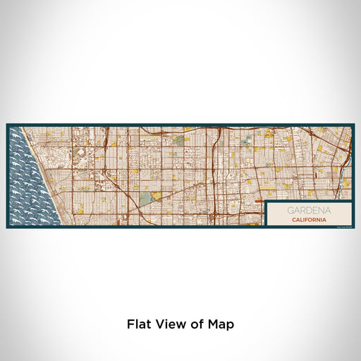 Flat View of Map Custom Gardena California Map Enamel Mug in Woodblock